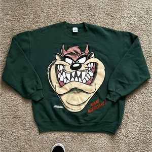 1993 Miami Hurricanes Taz Mania Looney Tunes Crewneck - Warner Bros